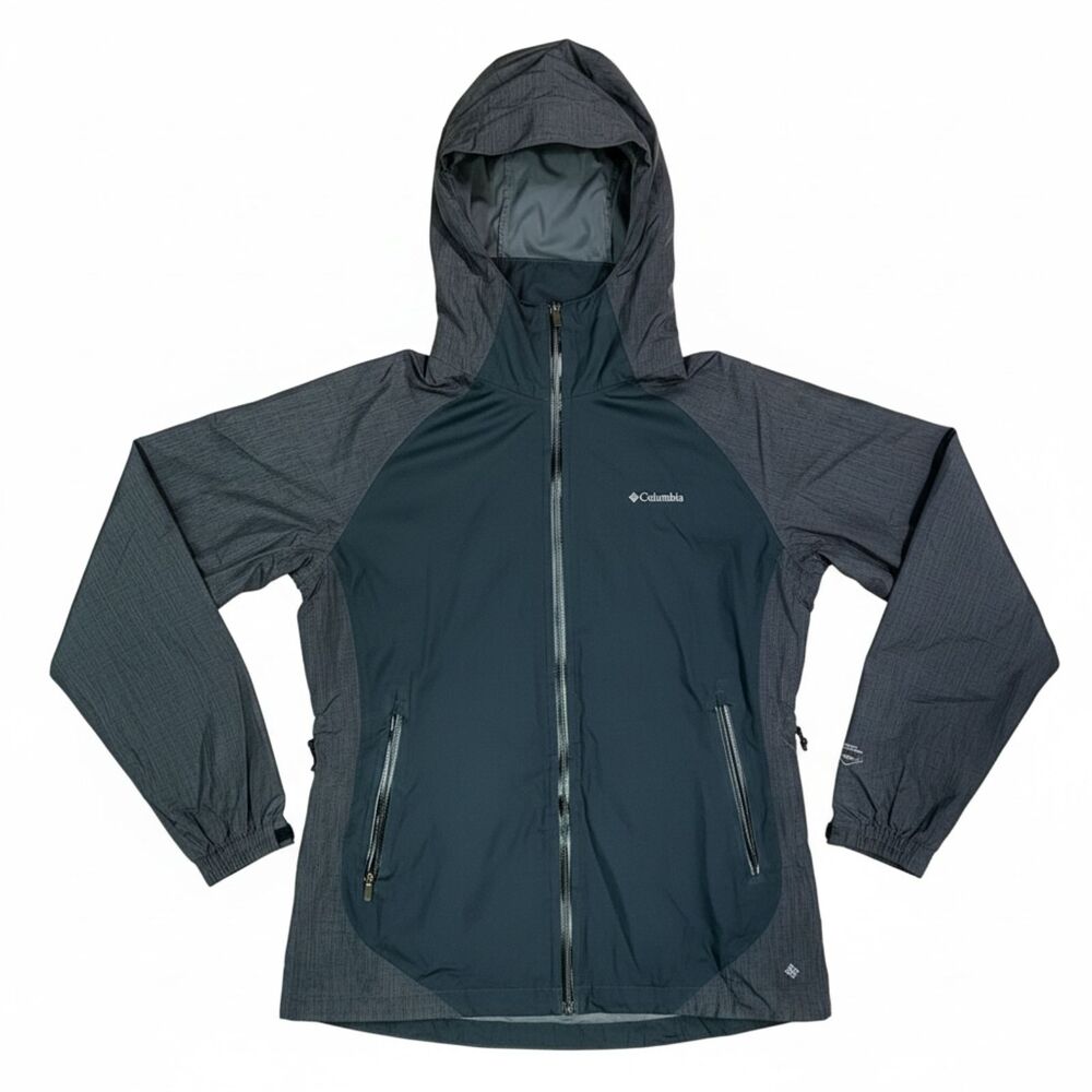 Columbia Hot Thought Omni-Heat Waterproof Hiking Rain Jacket Women Small Black